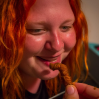 red headed girlfriend eating turds